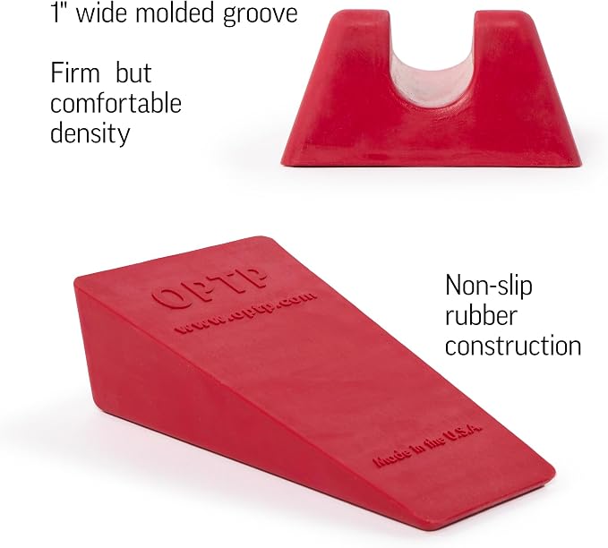 OPTP Mobilization Wedge – Compact and Comfortable Wedge for Spine and Extremity Mobilizations – 1” Molded Groove and Non-Slip Rubber Design