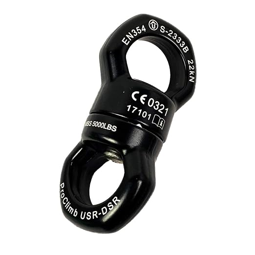 22kN Micro Rotator Climbing Rope Swivel Device Spinner 6700lb Breaking Strength for Rock Climbing Arborist Backyard Swing Aerial Dance Dog Leash Connector CE Certified