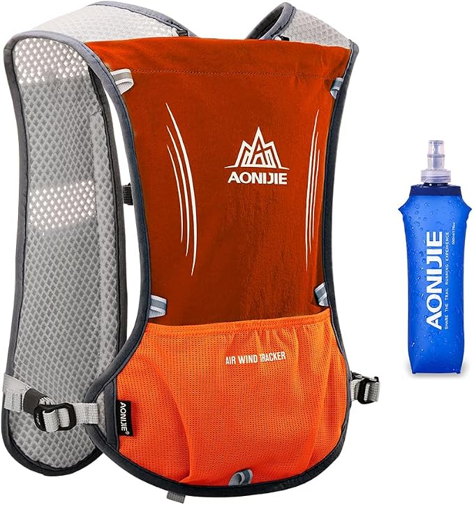 AONIJIE 5L Running Hydration Vest Pack with 500ml Soft Flask Adjustable & Lightweight Hydration Backpack for Marathon Race Hiking Cycling