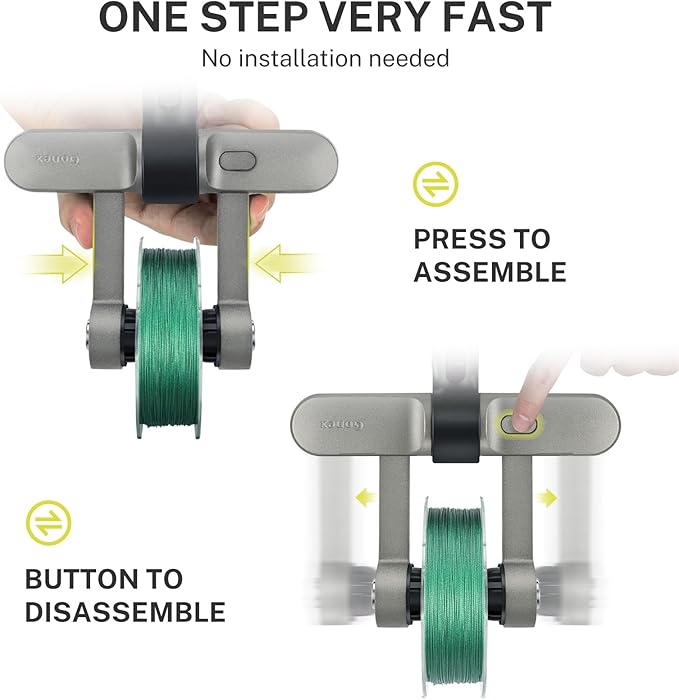 Gonex Fishing Line Spooler with Unwinding, No Line Twist, Adjustable Line Winder for Spinning, Cast, Spincast Reels, Spool Spooling Station System, Function Installation-Free