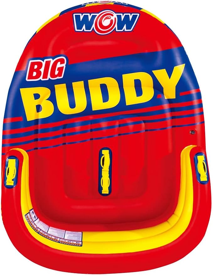 Wow Sports Big Buddy Inflatable Towable Deck Tube - 2 Person - 340 lb Capacity - for Boating - Kids & Adults
