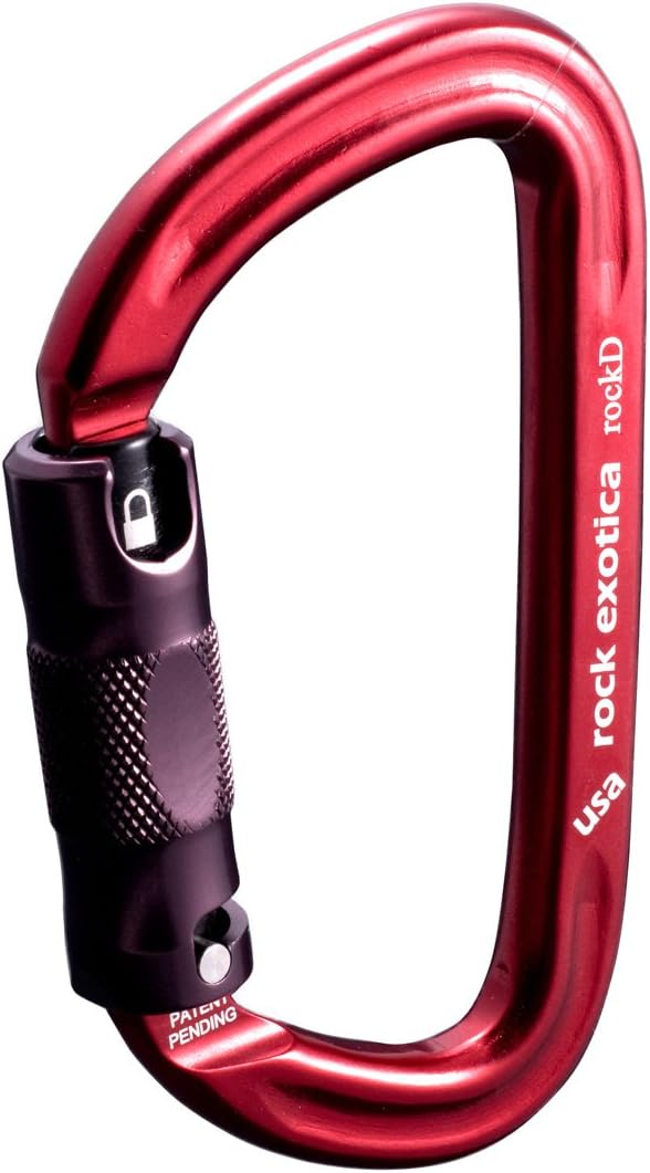 Rock Exotica rockD Auto-Lock Carabiner - Heavy Duty Locking Carabiner for Rock Climbing and Professional Climbing Gear and Industrial Use – Made in USA