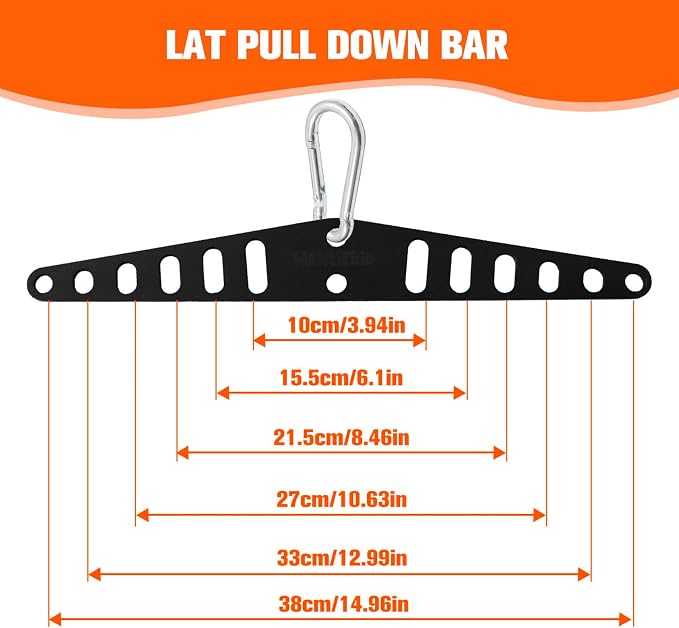 Multi-Grip LAT Pull Down Bar for Home Gym Fitness, Spreader Plate LAT Pulldown Attachments for Pulley System Cable Machine, Double to Single Cable Attachment Exercise Handle