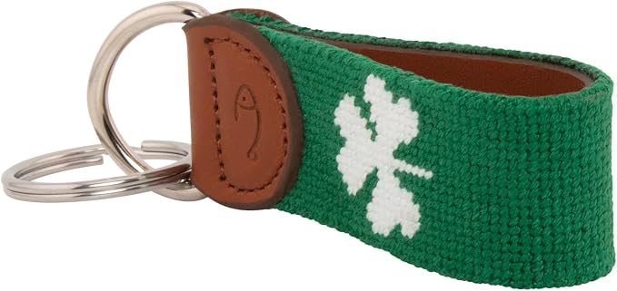 Leather Hand-Stitched Needlepoint Key Fob or Key Chain