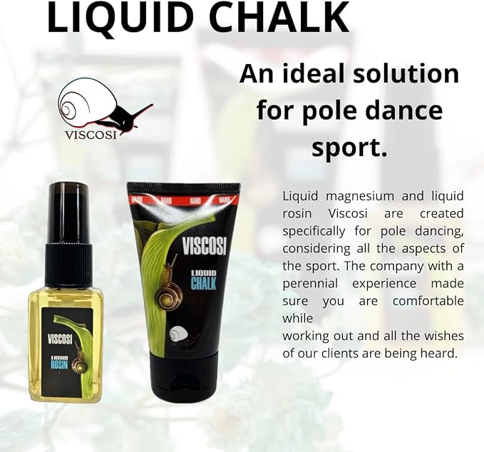 Viscosi Spray Grip (Liquid Rosin) 2-Bottles (1oz+1oz) - Firm Grip for Pole Dance, Aerial Silks, Tennis, Climbing, Gym - Dry Hands Rosin Spray