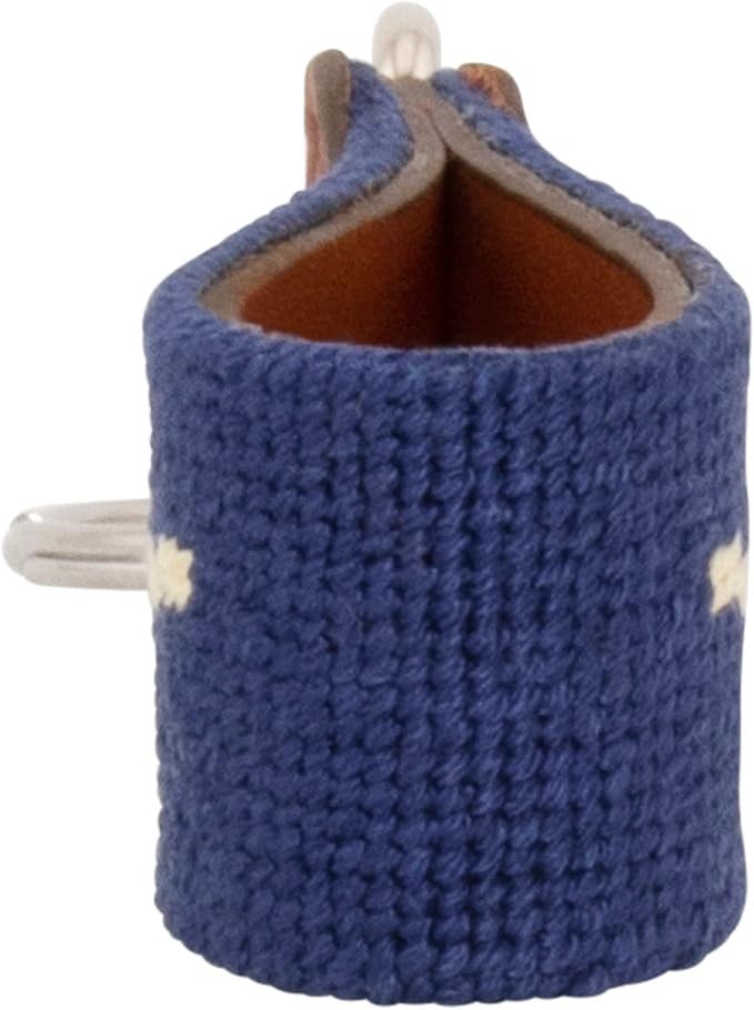 Leather Hand-Stitched Needlepoint Key Fob or Key Chain