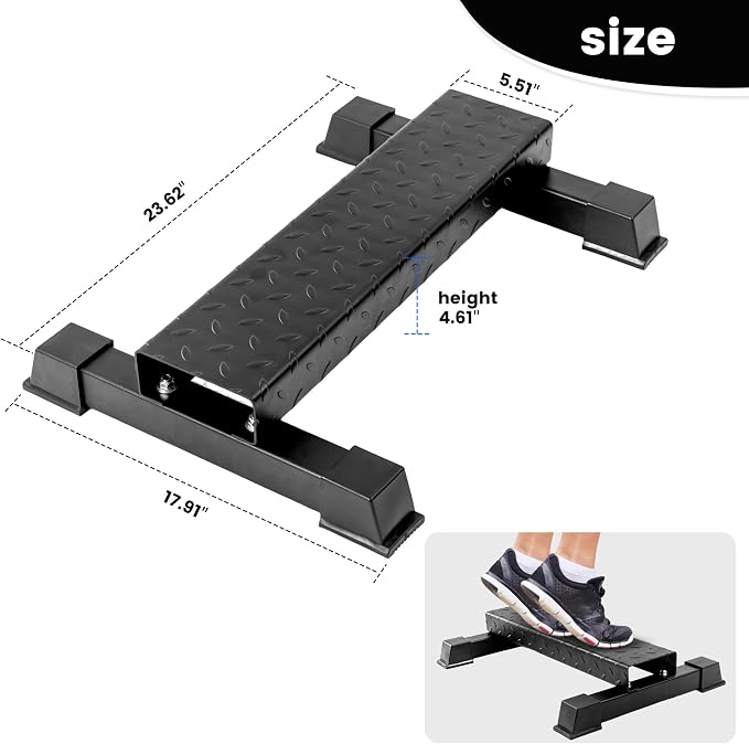 Steel Calf Raise Block – Heavy Duty Calf Stretch Platform for Seated & Standing Calf Raises, Calf Extension, Dumbbell Calf Raise & Leg Strength Training Equipment for Home Gym