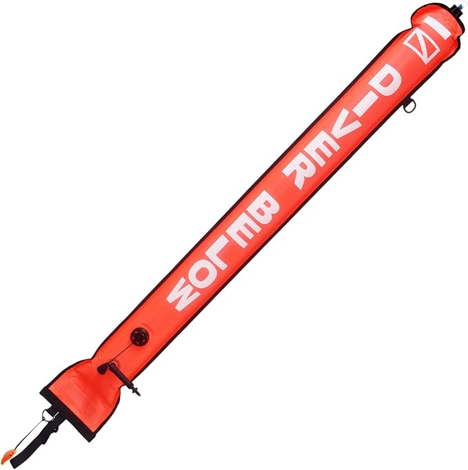 Scuba Choice Surface Marker Buoy (SMB) High-Visibility Dive Signal Tube, Durable Nylon TPU, Compact & BCD-Compatible, Easy Oral Inflator for Diving, Freediving & Underwater Safety