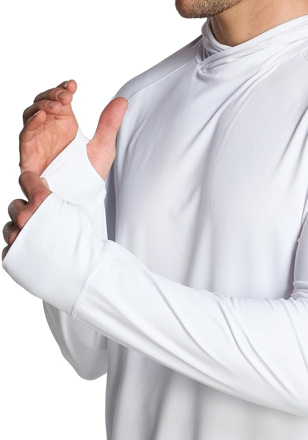 CQR Men's UPF 50+ Sun Protection Long Sleeve Quick Dry Athletic Shirts, Stretch Running Workout Hiking T-Shirts