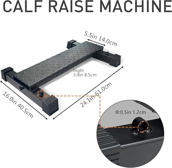 Multifunctional Steel Calf Raise Bar, Wide Standing Calf Raise Block for Calves Stretching, Foot Stretch Platform, Anti-Slip Squat Machine for Home Gym Workout