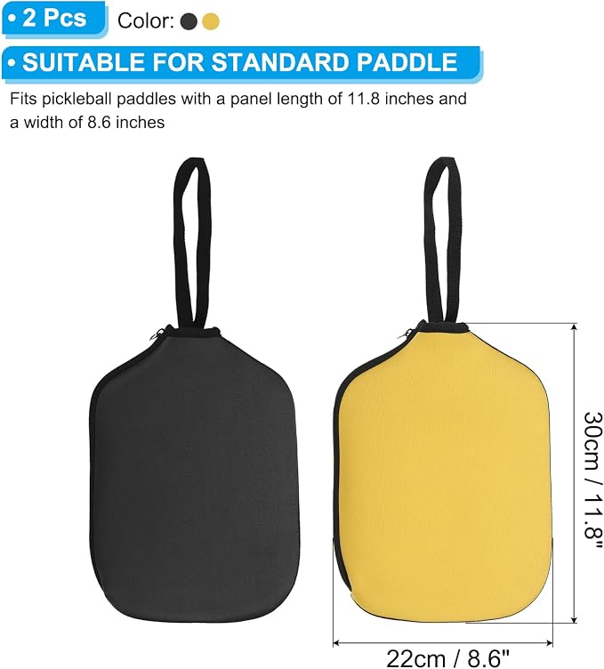 PATIKIL Pickleball Paddle Covers Neoprene Pickleball Racket Sleeve Paddle Storage Bag with Carrying Strap for Pickleball Paddles