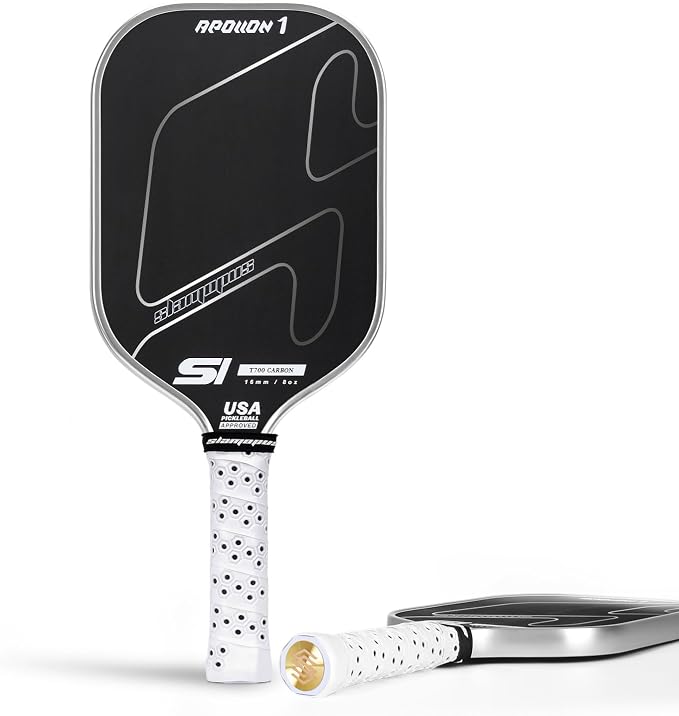 Raw Carbon Fiber Pickleball Paddles | T700 Pickleball Paddles with 16mm Polymer Honeycomb Core & Overgrips| Premium Pickle Ball Racket Enhanced Control & Spin & Power| USAPA Approved