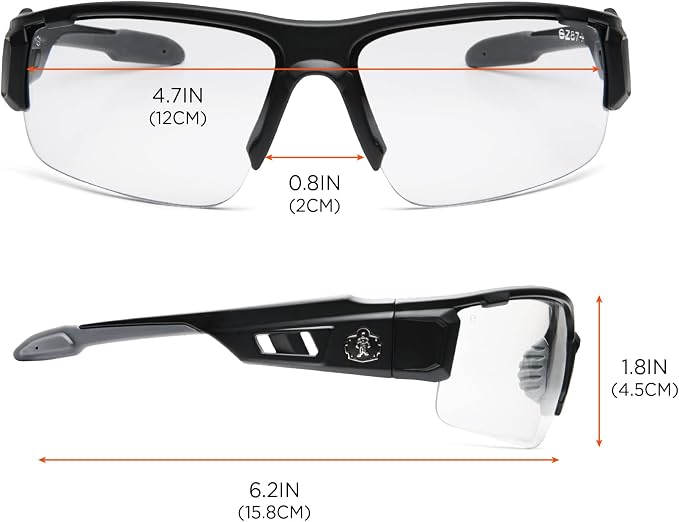 Ergodyne Skullerz DAGR Anti Scratch Safety Glasses, Anti-Fog, ANSI z87.1