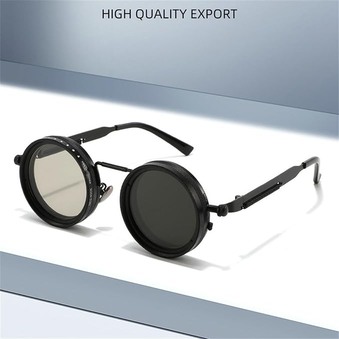 willochra 1-9 Adjustable Sunglasses Moonglass-Nd Filter Lenses Adjustable Tint Rounded Polarized Eyewear for Men