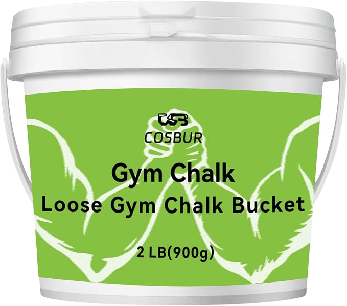 2 LB Loose Gym Chalk Bucket - Premium Powder Chalk with Empty Chalk Bag & Spoon, Multi-Purpose for Weightlifting, Gymnastics, and Workouts