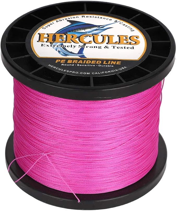HERCULES Cost-Effective Super Cast 8 Strands Braided Fishing Line 10LB to 300LB Test for Salt-Water,109/328/547/1094 Yards(100M/300M/500M/1000M),Diam.#0.12MM-1.2MM,Hi-Grade Performance,Variety Colors