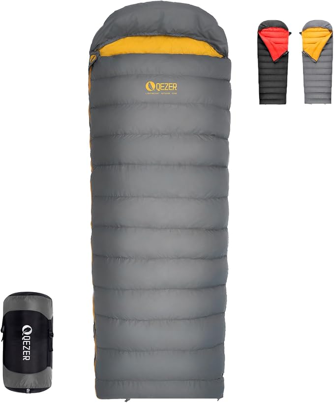 Down Sleeping Bag for Adults 620 Fill Power 0 Degree Sleeping Bag Cold Weather Ultralight with Pouch for Backpacking, Camping, Hiking