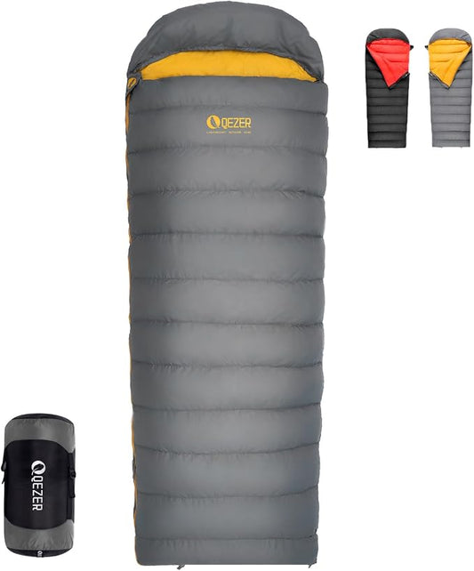 Down Sleeping Bag for Adults 620 Fill Power 0 Degree Sleeping Bag Cold Weather Ultralight with Pouch for Backpacking, Camping, Hiking