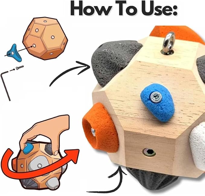 3D Rock Climbing Training Ball, Creating Strength and Precision, Finger Strength Rock Climbing Training Ball, simulating Rock Climbing, Rock Climbing, is a Gift for Climbers
