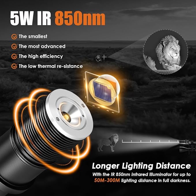 1605 850nm IR Illuminator Flashlight Lights for Night Vision Zoomable Infrared Flashlight Illuminator with Dual Control Remote Pressure Switch and Scope Mount Set