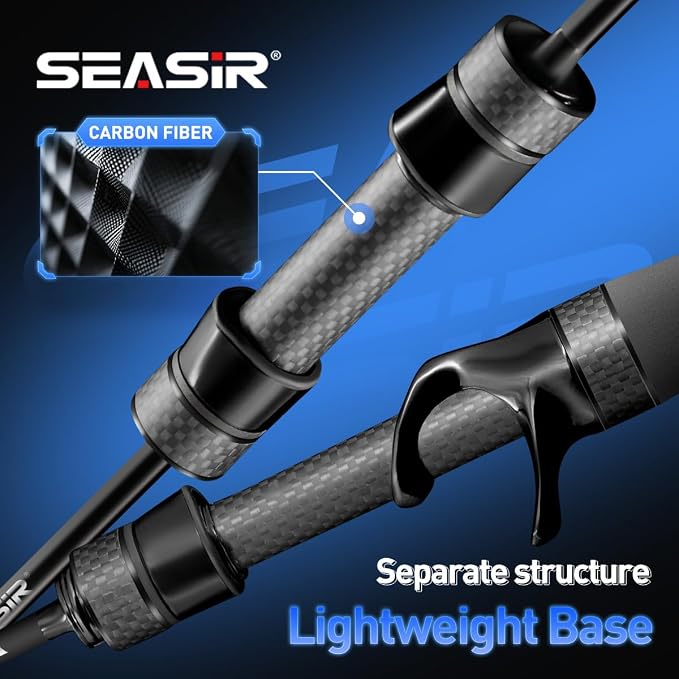 SEASIR Riveria Ultralight Fishing Rod, BFS,Carbon Fiber | Spinning Baitcasting Rod,10 Piece Casting Rod for Freshwater Bass Trout, Fuji O Ring Guide, EVA Handle, Fast