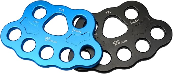 30kN/40kN Rigging Plate, Aluminum Anchor Multiplier Plate, Force Divider Plate Bear, Climbing Descender Connector Gear for Hammock Firefighting Arborist Rock Climbing Rescue Cave Yoga Rappel