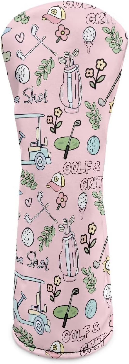 Rnyleeg Golf Club Head Covers for Women Driver Head Cover Leather Fairway Wood Headcover Hybrid Headcovers for Golf Clubs