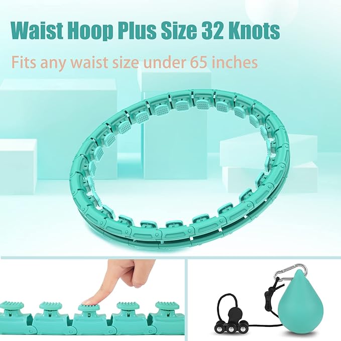 OurStarry 34 Knots Weighted Workout Hoop Plus Size, Smart Waist Exercise Ring for Adults Weight Loss