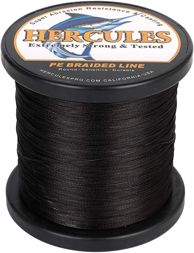 HERCULES Cost-Effective Super Cast 8 Strands Braided Fishing Line 10LB to 300LB Test for Salt-Water,109/328/547/1094 Yards(100M/300M/500M/1000M),Diam.#0.12MM-1.2MM,Hi-Grade Performance,Variety Colors