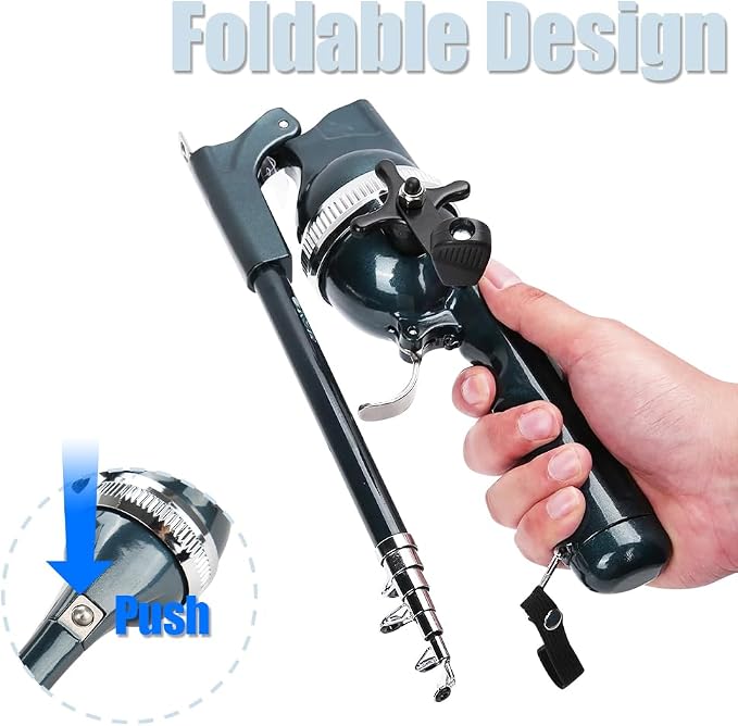 Tiiyee Fishing Rod, Fishing Pole Fishing Rod and Reel Combo Telescopic Rod | Stainless Steel Pocket Size Tackle, Collapsible Portable Design for Beginner Adults Travel Camping Saltwater Freshwater Gear