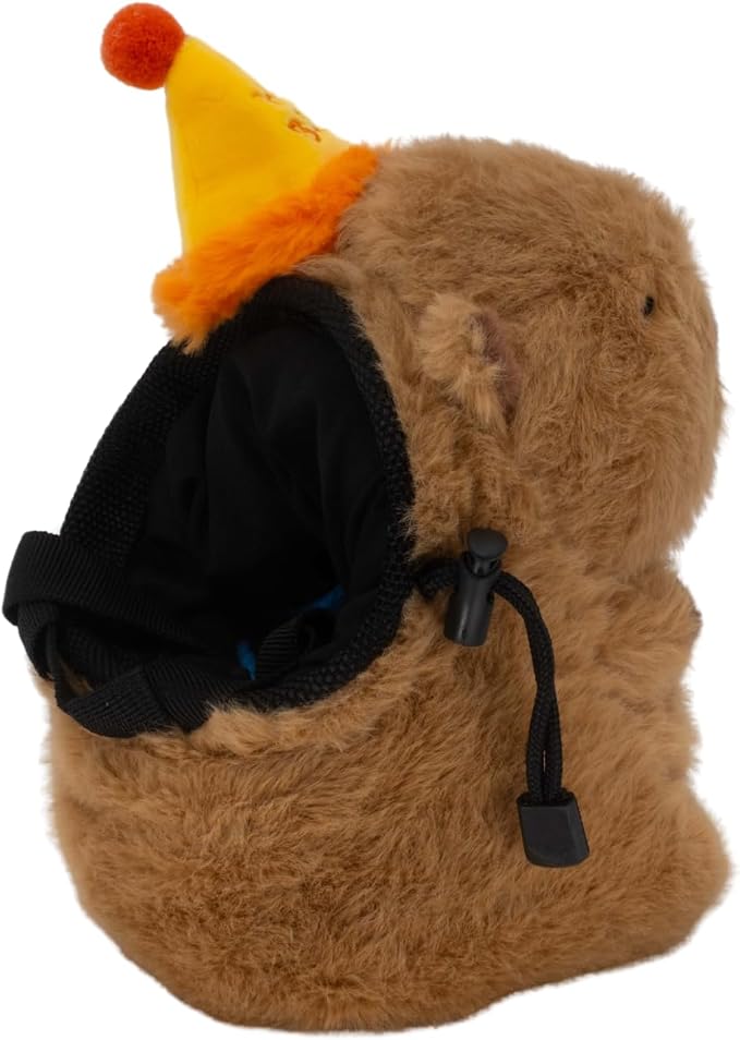 Rock Climbing Chalk Bag – Cute Plush Chalk Bag for Bouldering, Gym, Indoor & Outdoor Climbing – Drawstring Closure, Adjustable Waist Belt – Fun Character Design for Climbers