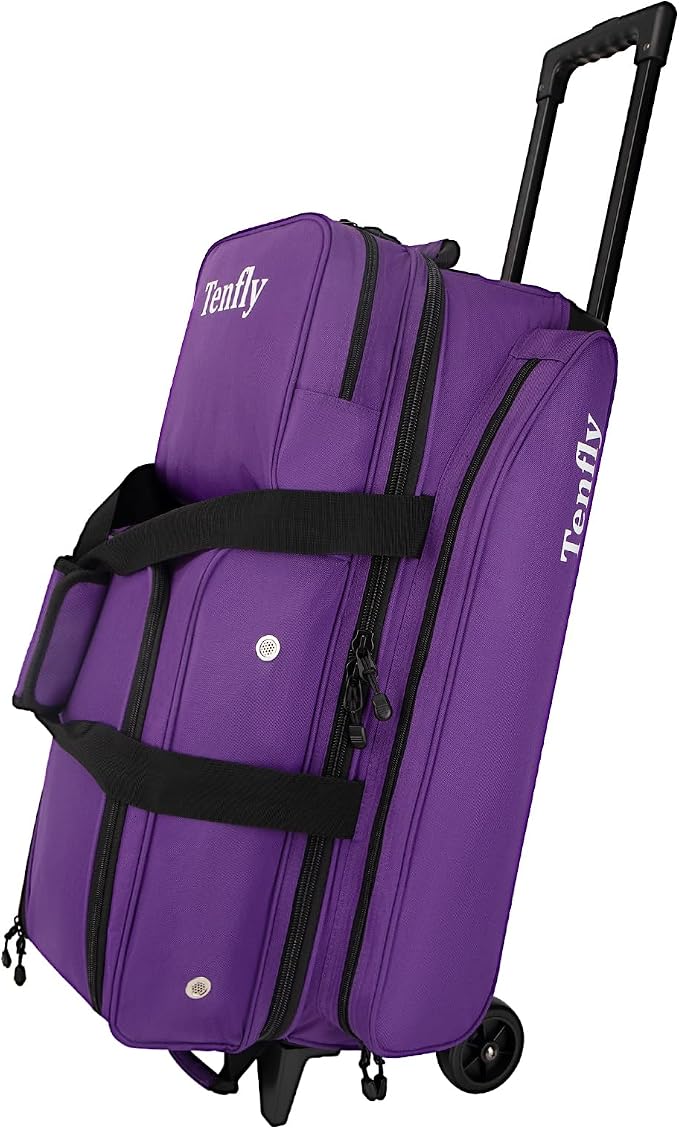 Triple Roller Bowling Bag with Wheels, Heavy Duty 3 Ball Bag for League & Recreational Bowlers