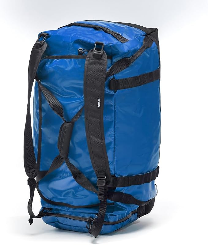 TIOGA Venture Outdoor Duffel Bag with Backpack Straps, Weather Resistant, Rugged Construction, Gear Hauling for Outdoor Adventures, Extra Large / 90L, Blue