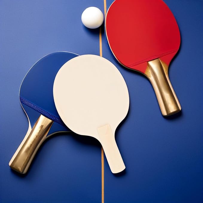 COHEALI 4-Pack Unfinished Wooden Pong Paddles Blades DIY Table Tennis Racket Blanks for Indoor Outdoor Table Tennis Paddle Game