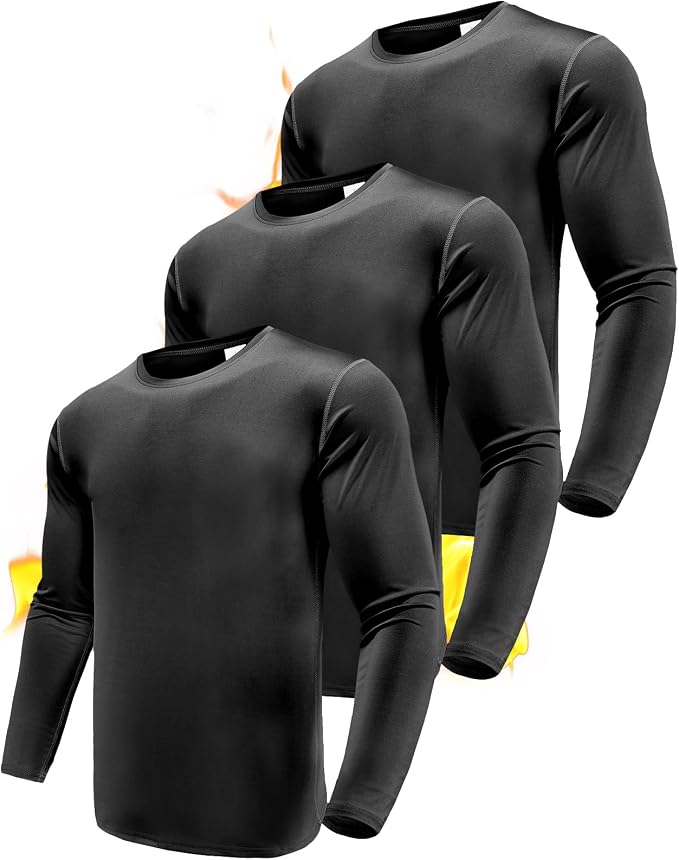 Men's 1, 3 or 5 Pack Performance Long Sleeve T-Shirts, UPF 50+ Sun Protection Shirts, Athletic Gym Workout Shirts for Running