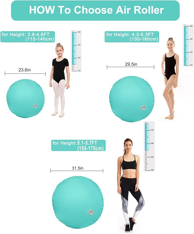 AWSUM Gymnastics Air Barrel, 47.3" x 31.5" Inflatable Tumbling Barrel Backhandspring Training Barrel Air Roller for Back-bend Handstand Cheerleading Yoga Home Gym(No Pump)