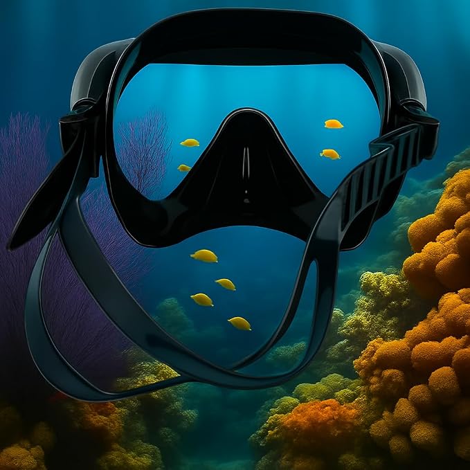 Tidal Mask-Advanced Anti Fog Diving Mask for Scuba Diving, Snorkeling, Free Diving&Swimming. Wide-Angle Tempered Glass Single Lens.