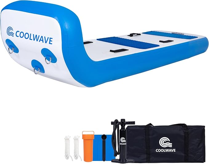 COOLWAVE Water Tubes for Boats, 1-3 Person Towable Tube for Boating, Heavy Duty Inflatable Boat Tube for Lake, Water Sport Towables with Foam Pads and Handles, Available in 6FT and 10FT