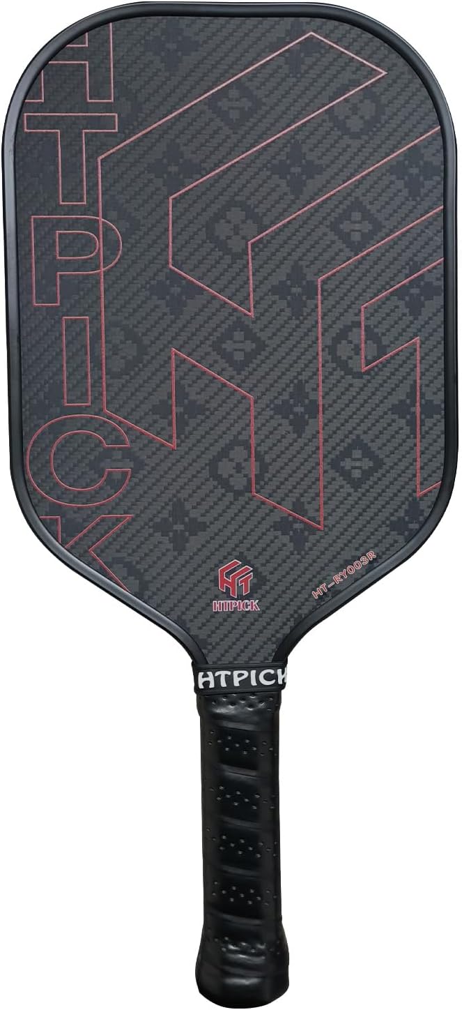 Pickleball Paddles, Professional Carbon Fiber Pickleball Paddle for High Spin & Powerful Shots with Honeycomb Core Pickleball Racket for Indoor Outdoor Play