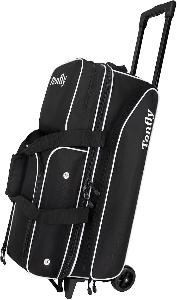 Triple Roller Bowling Bag with Wheels, Heavy Duty 3 Ball Bag for League & Recreational Bowlers