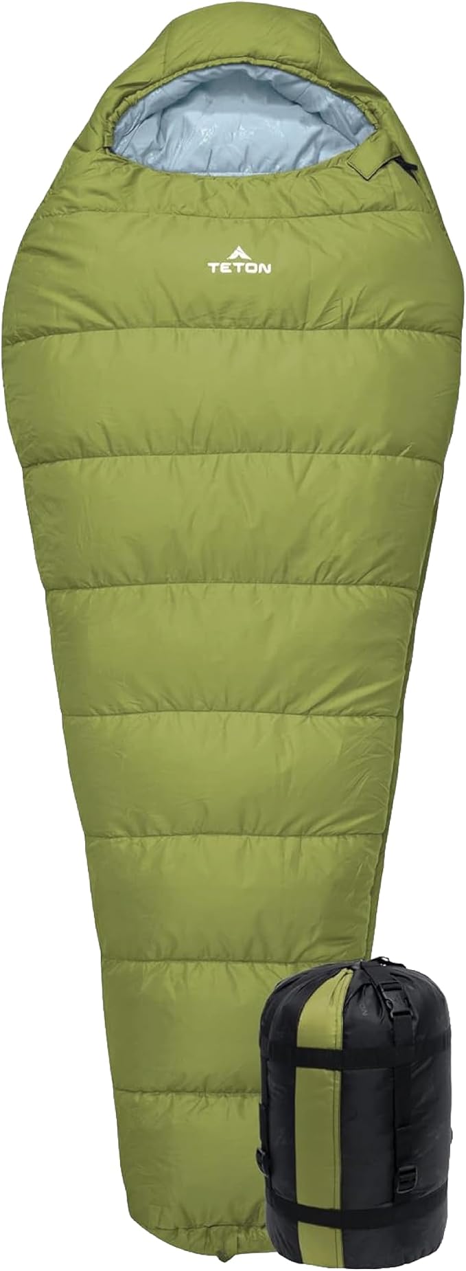 Teton LEEF Lightweight Mummy Sleeping Bag for Camping, Hiking, Backpacking; Cold Weather Option, Compression Sack Included