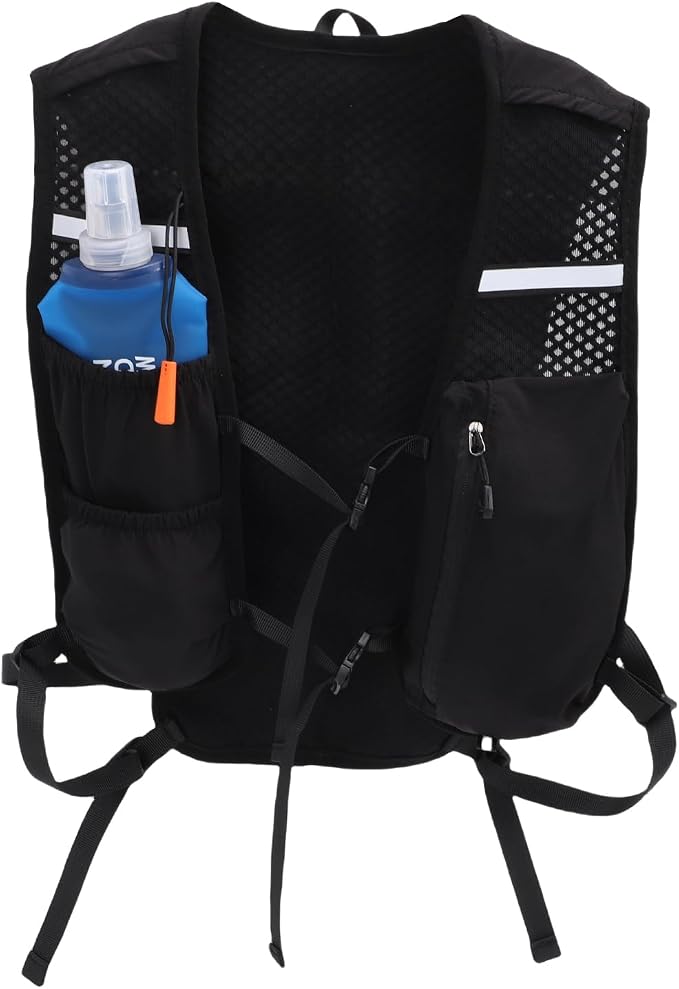 Running Vest for Women Men Running Phone Holder Vest with 500ml Water Bottle Adjustable Chest Straps Lightweight Reflective Running Hydration Vest for Marathon Jogging Hiking