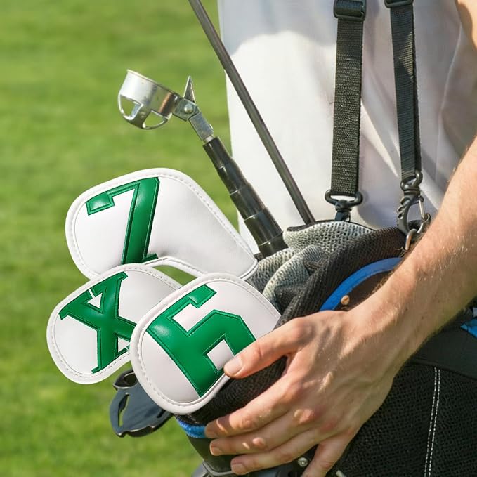 Scott Edward Golf Club Head Covers for Iron, 10 Pcs Leather Waterproof Material, Gradient Numbers Perfect for Mizuno Callaway, Ping, Taylormade, Cobra, Etc.