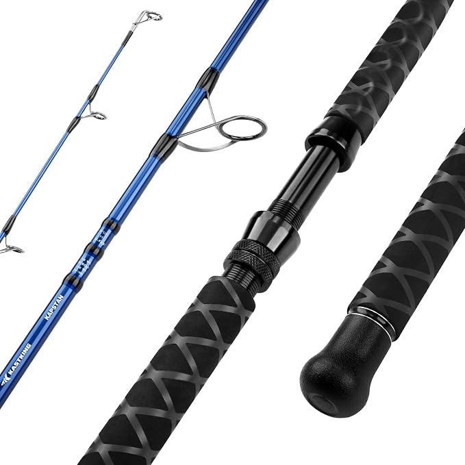 KastKing Kapstan Saltwater Spinning Rod | Boat & Surf Fishing Rod, Lightweight S-Curve Graphite, Stainless Double-Foot Guides,Aluminum Reel Seat, 2-Piece PTS