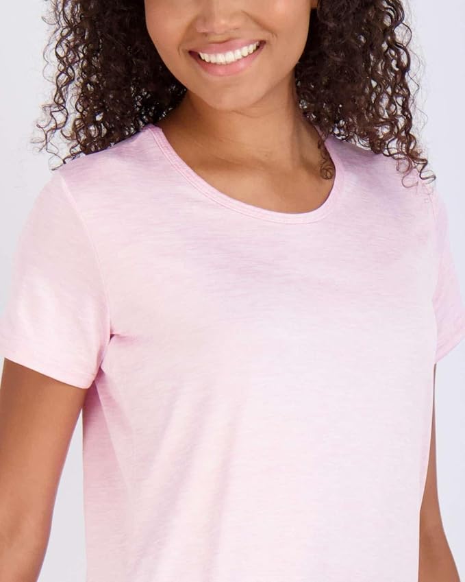 Real Essentials 5 Pack: Women's Short Sleeve T-Shirts Workout Tops Fitness Pilates Gym Activewear Athletic (Plus Available)