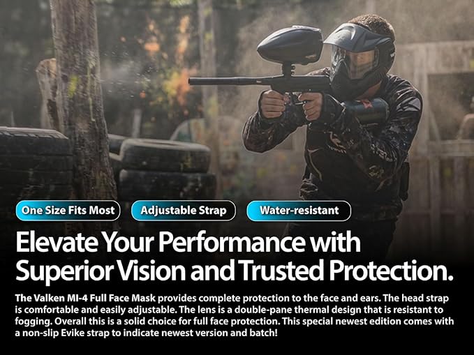 Evike Airsoft - ANSI Rated Annex MI-3 Airsoft Paintball Full Face Pro Mask with Thermal Lens by Valken