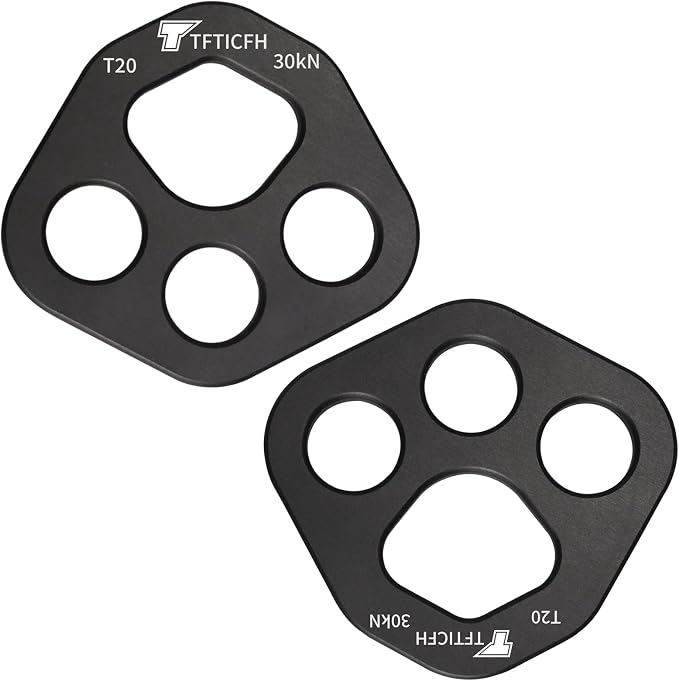 30kN/40kN Rigging Plate, Aluminum Anchor Multiplier Plate, Force Divider Plate Bear, Climbing Descender Connector Gear for Hammock Firefighting Arborist Rock Climbing Rescue Cave Yoga Rappel