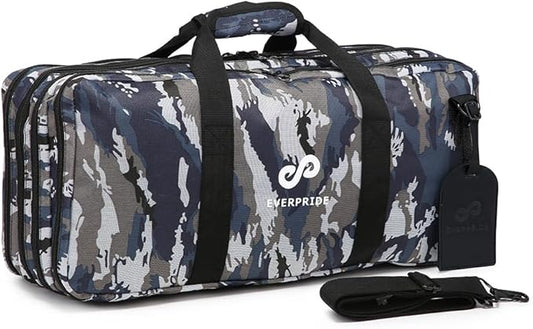 EVERPRIDE New 4 Section CAMO Professional Knife Bag for Chefs Hunting Fishing Camping Holds 20 Knives 4 Storage Compartments with Shoulder Strap Laptop/Tablet Padded Slot - Knives Not Included