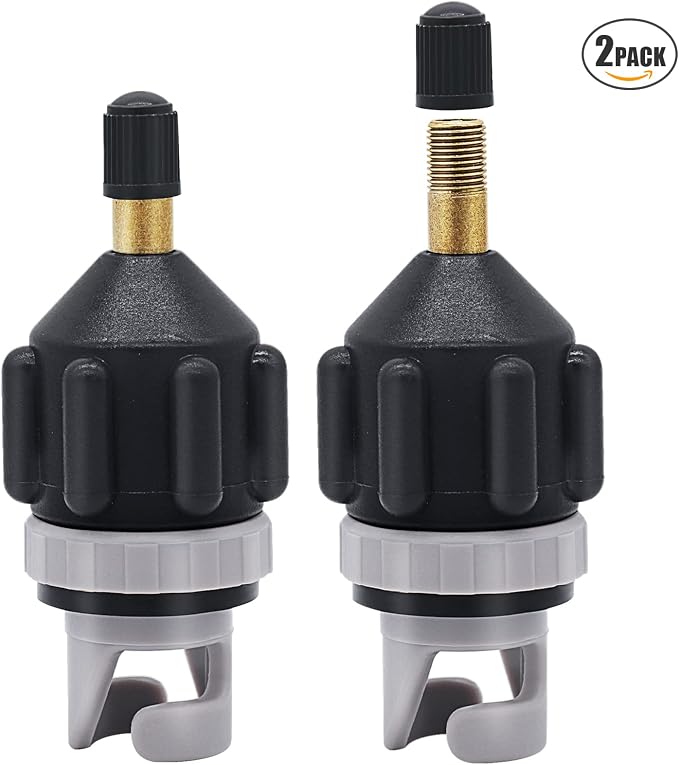 2PACK Inflatable Stand Up Paddleboard (SUP) Pump Adaptor -Universal Standard Schrader Air Valve Adapter Pumping Head Connector Converter for Inflating Boat, Kayak, Surfboard, Bed, Car Tire Orange