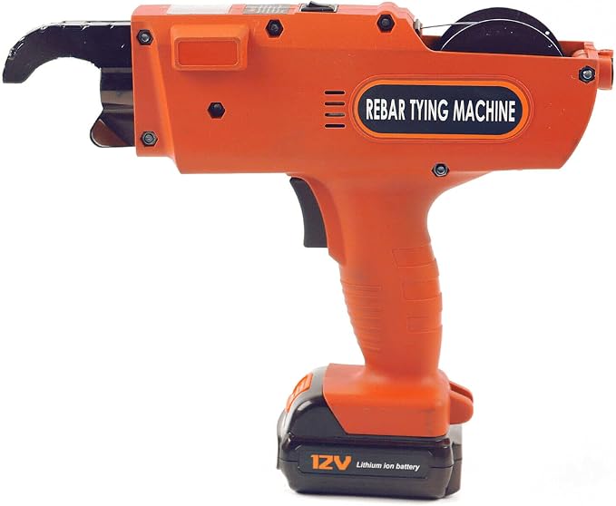 8-34mm Rebar Tying Machine Rebar Tying Tool, Automatic Rebar Tie Wire Twister Rebar Tie Tool w/Pliers + 2 x Batteries, Rebar Tier Tying Machine for Steel Bar Rod Tying Binding, Orange